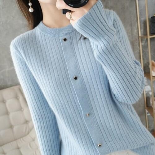 2021 Cashmere Sweater Fashion Round Neck Pullover Wild Spring Autumn New Pure Wool Knit Top Womens Fake Placket Soft Base Shirt