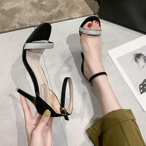 Fashion Ankle Strap Women Casual Sandals Open Toe Summer High Heel Shoes Buckle Ladies Office Work Sandalias Shoes