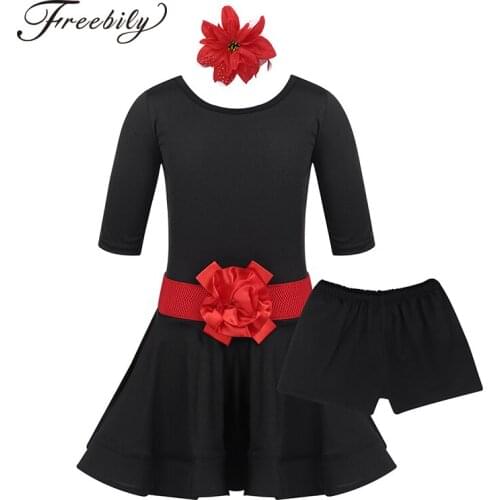 Girls Professional Latin dancing dress Kids Ballroom dance competition dresses Salsa Dancewear Children Stage Dance Costumes