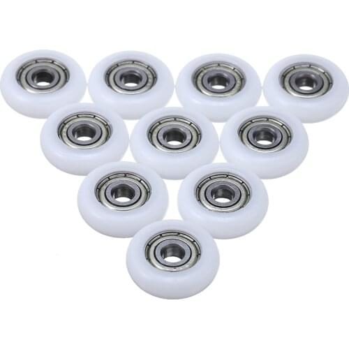 10pcs Pulley Ball Bearings 5*23*7mm Nylon Plastic Carbon Steel Pulley Wheels Groove Ball Bearings For Mobile Doors Mayitr