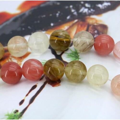 12mm rose multicolore pastèque tourmaline ronde perles en vrac 15 "bricolage adapté pour les femmes faisant des bijoux