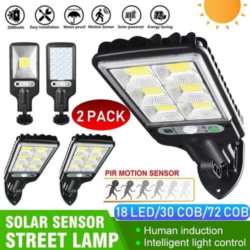 2/1 PCS Outdoor Solar Powered Lamp IP65 Waterproof COB/LED Wall Light PIR Motion Sensor Street Light Garden Decoration Lamp