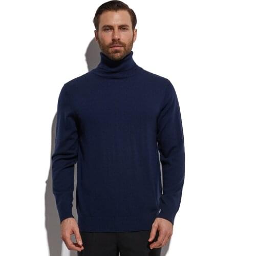 2020 Fashion Turtleneck Highly Selected 100% Extra Fine Merino Wool From Australia Autmun Winter Warm Sweaters Men Tutleneck