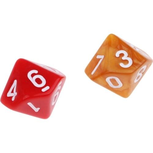 25x Acrylic Polyhedral Dice D10 TRPG Toy for Table Game