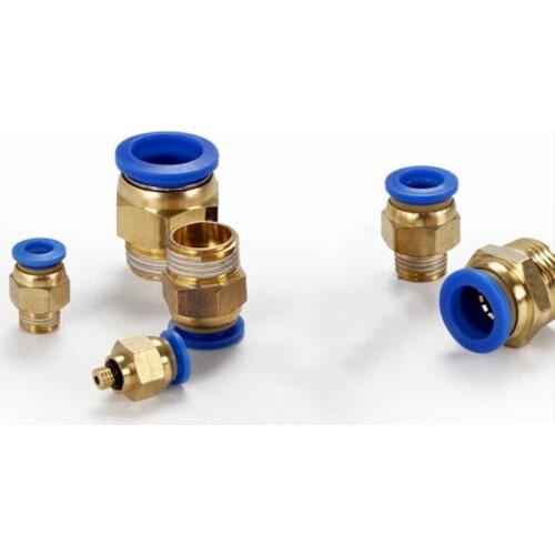 8MM Hose Tube 1/4"BSP 1/2" 1/8" Male Thread Air Suspension Air Pipe Connector Quick Coupling Brass Fitting PC Air Pneumatic