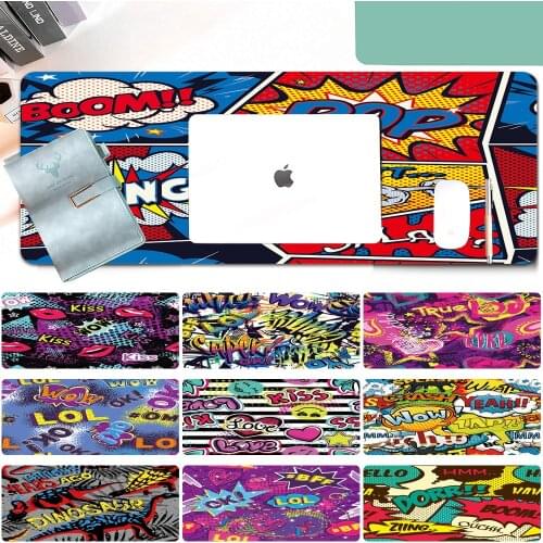 Large Portable Mouse Pad PU Leather Laptop Pad Table Protector Desk Mat Mousepad Home Office Game MouseMat Graffiti Art Pattern