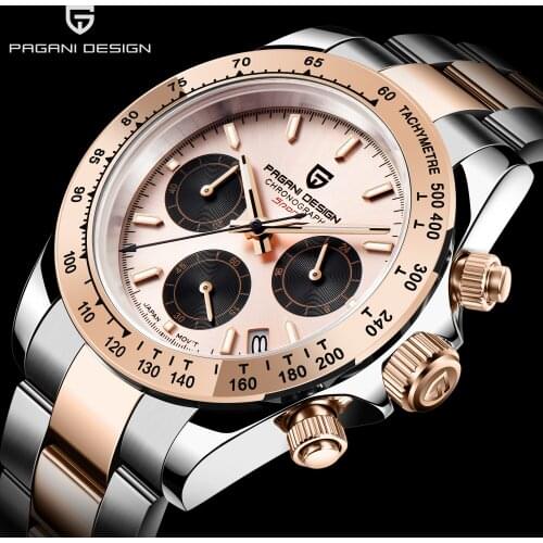 PAGANI DESIGN Luxury quartz men watches top brand automatic men wristwatches waterproof 100M sports men chronograph Japan VK63