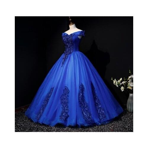 100%real royal blue embroidery rococo vintage ball gown long dress vintage medieval dress Renaissance princess Victoria dress
