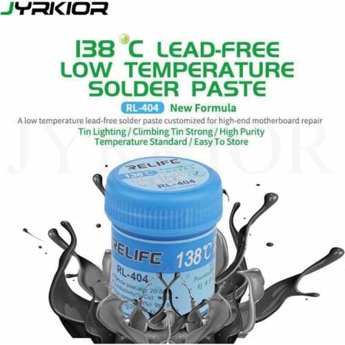 RELIFE RL-404 Lead-free Low Temperature 138℃ Solder Flux Paste Soldering Tin Cream Welding Fluxes For PCB BGA/SMD Welding Fluxes