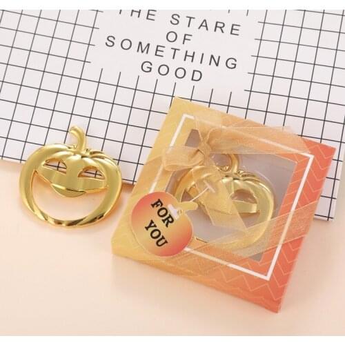 Halloween Golden Pumpkin Beer Cocktail Bottle Opener Creative Wedding Party Favors and Gifts Fast Shipping WB712