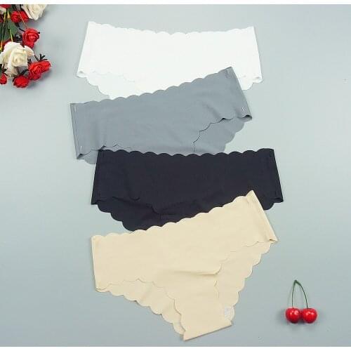 IXueJie Women Underwear Sexy Lingerie Solid Color Cotten Briefs Lady Simple Style Underpants Soft Ice Silk Satin Panties