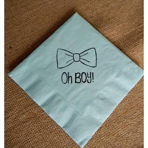 Custom Oh Boy Baby shower Wedding Napkins Any Text Bestman Engagement Party rose gold Custom bridesmaid Time and date