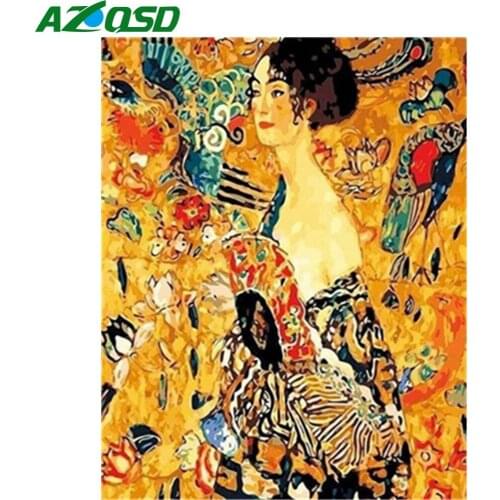 AZQSD Painting By Number Women Handpainted Modern Wall Picture By Numbers Figure Handmade Room Decoration