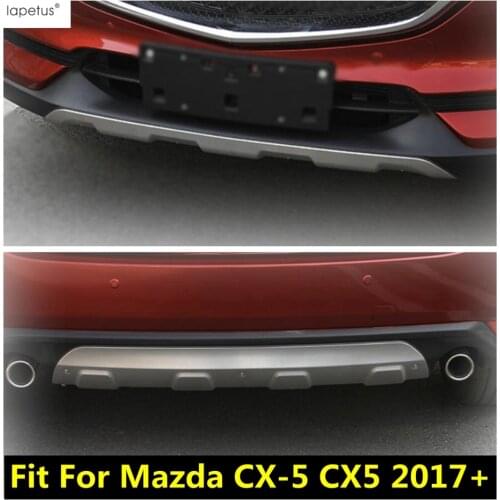 Lapetus Accessories For Mazda CX-5 CX5 2017 - 2020 Front & Rear Bumpers Skid Bumper Protector Guard Plate Molding Cover Kit Trim
