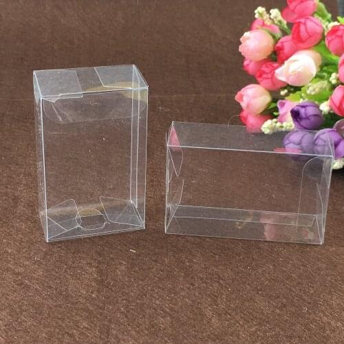3*4*12cm 50pcs clear plastic pvc boxes schachtel transparent box for candy/wedding gift jewelry display packaging boxes