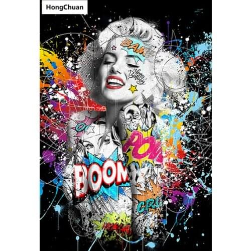 Graffiti Monroe Square/Round Diamond Painting Diamond Cross Stitch 5D DIY Diamond Mosaic Embroidery Home Decoration Gift