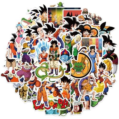 50pcs/pack DRAGON BALLZ Japanese anime Lable Stickers For Furniture Wall Desk DIY Chair Toy Car Trunk TV Guitar Motorcycle