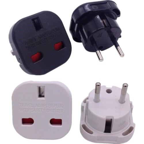 1PCS Black/White 2 PiN Wall Plug Socket UK TO EU EUROPE EUROPEAN UNiVERSAL TRAVEL CHARGER ADAPTER PLUG CONVERTER