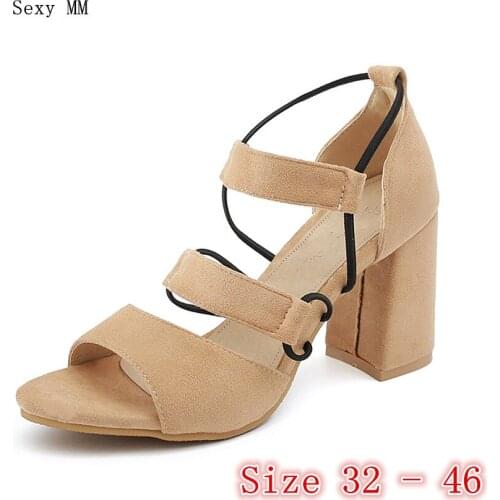 Peep Toe Women High Heel Sandals Shoes Woman High Heels Ladies Gladiator Sandals Pumps Plus Size 32 33 - 40 41 42 43 44 45 46