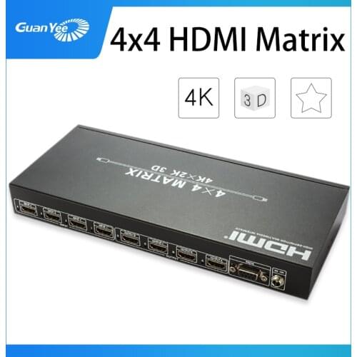 Hdmi switcher matrix 4k splitter 4x4 for PS4 Projector Xbox Laptop with IR Remote Control Switch HDMI Hub