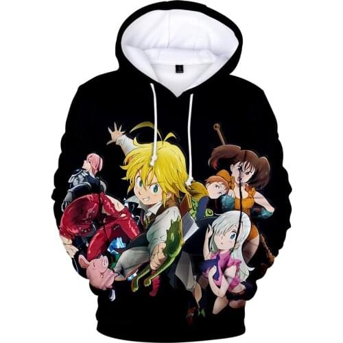 Print Anime 3D Hoodies The Seven Deadly Sins Sweatshirts Kpop Men/Women Fashion Sweatshirts Nanatsu No Taizai 3D Hoodies Tops