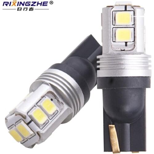 RXZ 4pcs No Error T10 LED W5W 10 leds 3030 SMD Bulb White 12V 6000K Interior Car Signal Lights For Parking Side Lamp car styling