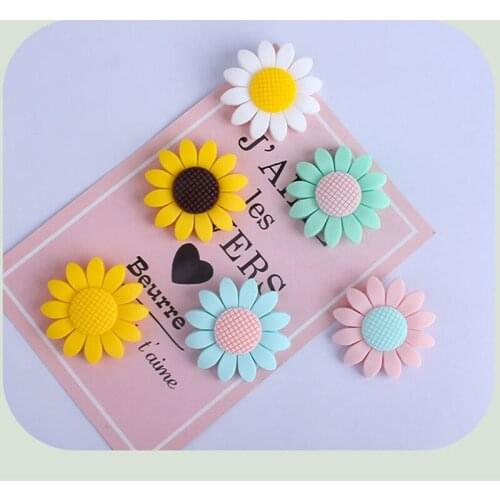 Silicone Beads Sunflower Teether Food Grade Baby Silicone Teether DIY Baby Teething Pacifier Chain Baby Accessories Kids Gift
