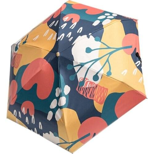 Mini Pocket 5 Folding Sunshade Sunny Umbrella Rain Sun Protection UV Umbrella Portable Compact Folding Sun Umbrella