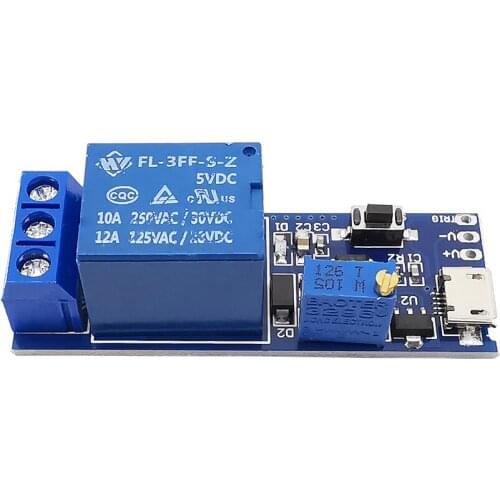 1Pcs Smart Electronics 5V-30V Trigger Delay Relay Module Micro USB Power Adjustable Control Module Trigger Delay Switch