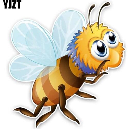 YJZT 14.4CM*15.5CM Cartoon Bee PVC Car Sticker Decal 12-300624