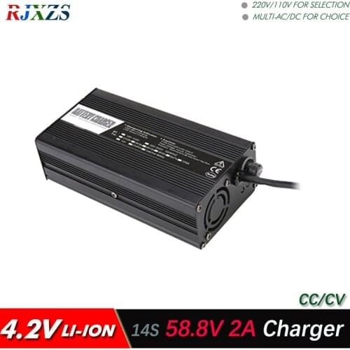 58.8V 2A charger for 14S lipo/ lithium Polymer/ Li-ion battery pack smart charger support CC/CV mode 4.2V*14=58.8V