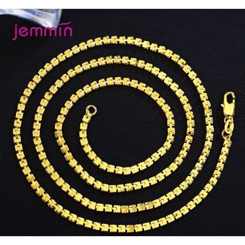 Various Length Gold Color Necklace Chain For Women Girls Super Nice Women Fashion Jewelry Accessory Square Shape Link Chain