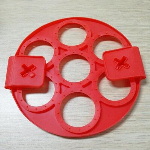 1Pcs Kitchen Gadgets Seven Holes Silicone Omelette Accessories Food Grade Non Stick Flip Pancake Breakfast Maker Cake Mould
