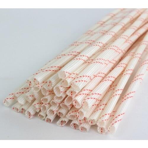 Free shipping 10pc Fiberglass Tube flexible cable sleeve braided Flame retardant tube 105C 35mm 40mm 45mm cable sleeve pvc