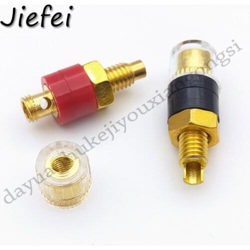 2Pcs mini 31MM Brass 4mm Socket Terminal for 4mm Banana Plug Jack CD Audio Speaker Binding Post Cable Amplifier Thread