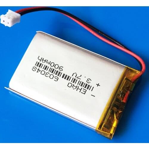 3.7V 900mAh 603048 lipo polymer lithium rechargeable battery JST 2.0mm for MP3 GPS DVD bluetooth recorder headset e-book camera