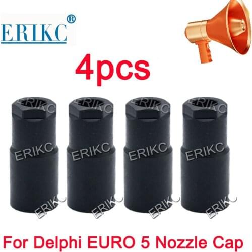4pcs For Delphi EURO 5 Nozzle Cap Nut E1023007 Fuel Common Rail Injector Nozzle Cap Solenoid Nut, Pump Injector Nozzle Cup