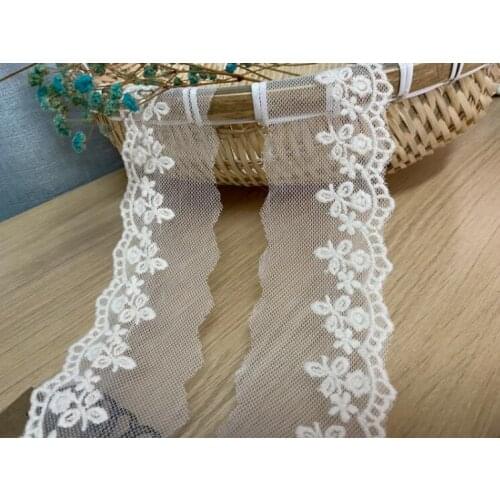 5 Meters 2.1cm Beige Lace Accessories Cotton Sweater Side Skirt Full Cotton Curtain Sofa Diy Cotton Lace Trim Ribbon
