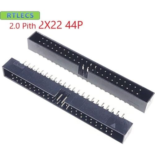 5 Pcs Box Header 44 Pin 2x22P 2.0mm Pitch Male Shrouded PCB straight IDC Socket dual rows space 2.0 Through hole DIP