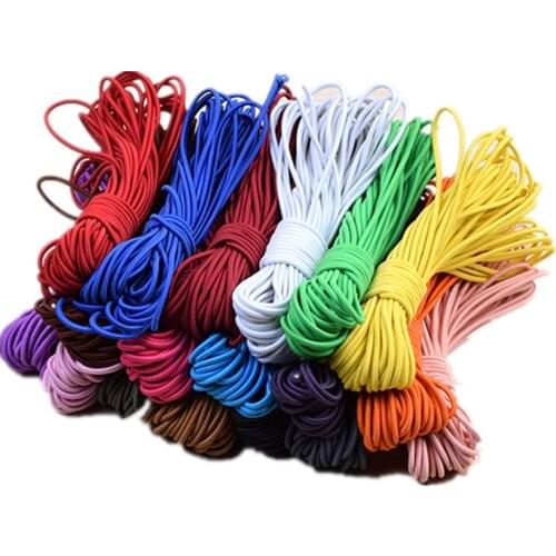 5yards/Lot 2mm Round Elastic Ribbon Sewing Elastic Band Fiat Rubber Band For Waist Band Stretch Rope DIY Mask Lanyard