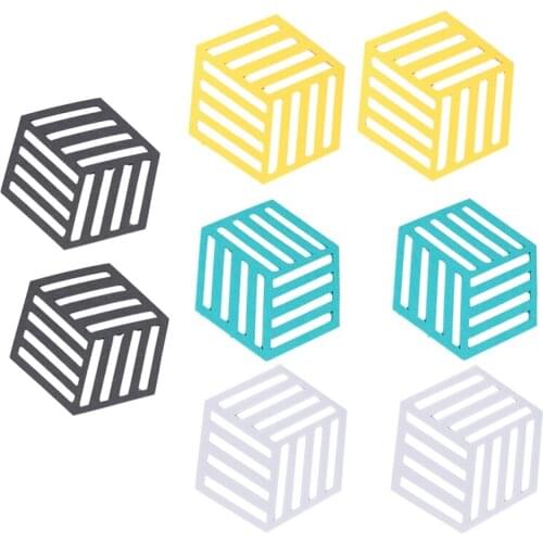 8Pcs/Set Kitchen Table Felt Mat Pot Coaster Household Anti-Scalding Nordic Ins Six Side Dishes Plate Tableware Heat-Insulated Pl