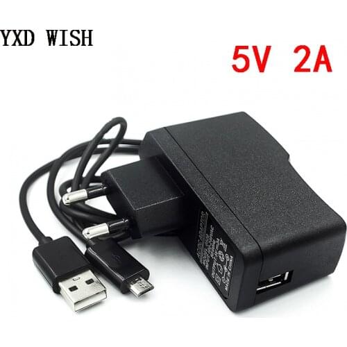 AC DC 5V 2A Micro USB Power Adapter Supply EU Plug 5 Volt 2A Converter Charger For Raspberry Pi B 5V2A USB Power Supply Adapter