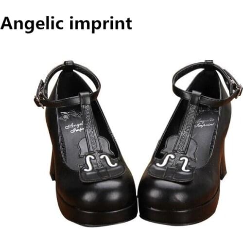 Angelic imprint mori girl lolita shoes woman cosplay shoes lady high heels Pumps women princess dress party shoes 33-47 violin