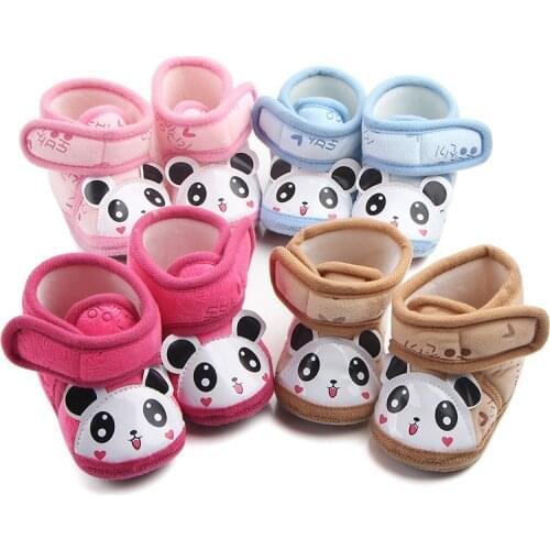 New Fashion Baby Snow Boots Newborn Warm Shoes Lovely Fleece First Walkers Infants Boys Girls Soft Bottom Winter Shoes