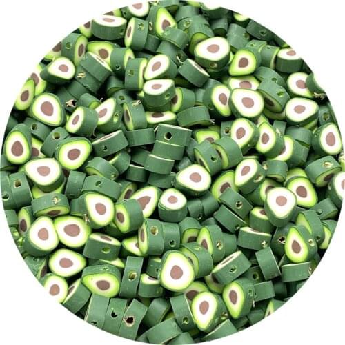 30pcs/lot 10mm Avocado Beads Polymer Clay Beads Mixed Color Polymer Clay Spacer Beads For Jewelry Making DIY Bracelet necklace