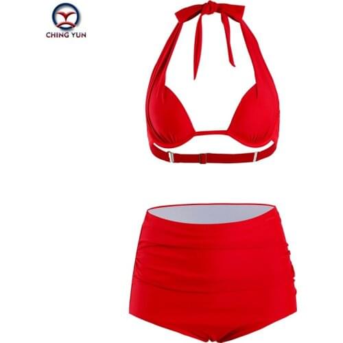 CHING YUN Bikinis 2020 Women High waist Swimsuit Push Up Bikini Set Strapless Bathing Suit Swimwear Female swimsuit Halter strap
