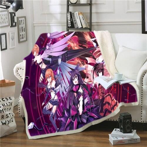 3D Dating Battle Japanese Anime Print Super Soft Plush Coral Fleece Decorative Throw Blanket For The Bed Sofa Bedspread Blanket