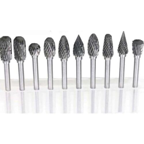 1/8" Shank Tungsten Carbide Milling Cutter Rotary Tool Burr Double Diamond Cut Rotary Dremel Tools Electric Grinding