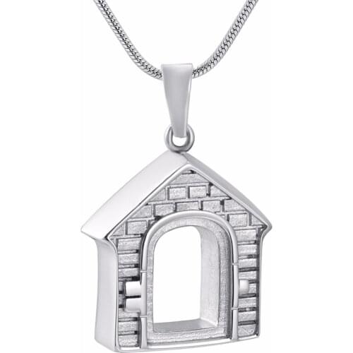 IJD9907 Family Memory Keepsake Jewelry House Stainless Steel Memorial Urn Jewelry pendant Hold Cremation Ashes Necklace Locket