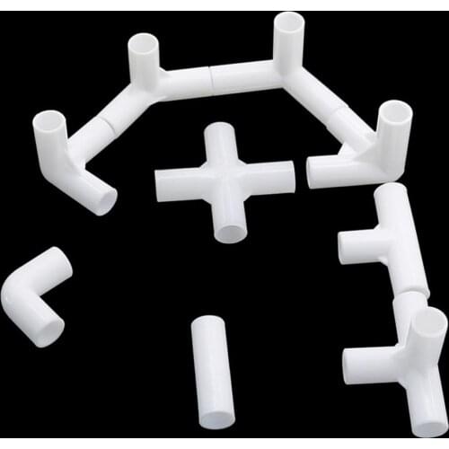 Inne Diameter 12mm Straight Elbow Cross Tee Type Connector 60 90 120 135 Degree Garden Irrigation Pipe Connection Adapter 100Pcs